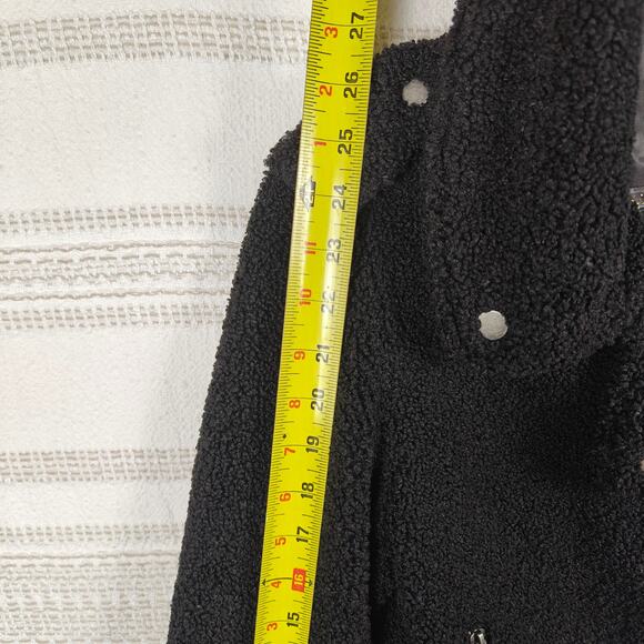 Max Studio Black Fuzzy Zip Jacket with Pockets Size M NWT - Picture 5 of 9